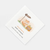 かわいいウッドランドキツネ柑橘類オレンジファームベイビーシャワー スタンダードランチョンナプキン (角)