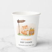 かわいいウッドランドキツネ柑橘類オレンジファームベイビーシャワー 紙コップ (裏面)