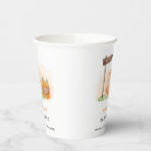 かわいいウッドランドキツネ柑橘類オレンジファームベイビーシャワー 紙コップ (左)