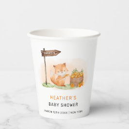 かわいいウッドランドキツネ柑橘類オレンジファームベイビーシャワー 紙コップ