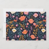 かわいいウッドランドキツネ水彩フローラ3rd誕生日 招待状 (裏面)