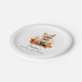 かわいいウッドランドキツネ秋ベビーシャワー ペーパープレート (アングル)