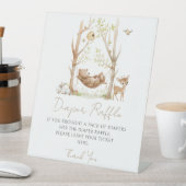 かわいいウッドランドテーマ男の赤ちゃんシャワーおむつラッフル 台座サイン (インサイチュ)