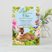 かわいいウッドランドディアファースト誕生日パーティー 招待状 (スタンド正面)