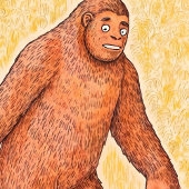 かわいいウッドランドビグフット歩くウォールアートポスター ポスター