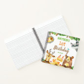 かわいいウッドランドフォレストアニマルズウォーター色ゲスト ノートブック (内部)