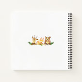 かわいいウッドランドフォレストアニマルズウォーター色ゲスト ノートブック (裏面)