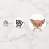 かわいいウッドランドフォレストアニマルズワイルドワン誕生日 コンフェッティ (正面)