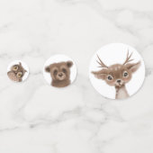 かわいいウッドランドフォレストアニマルズワイルドワン誕生日 コンフェッティ (裏面)