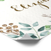 かわいいウッドランドフォレスト誕生日ベビーシャワー ポスター (角)