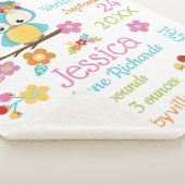 かわいいウッドランドフクロウ赤ちゃん女の子誕生レコードの統計 シェルパブランケット (3/4)