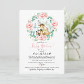 かわいいウッドランドフローラ緑の赤ちゃんシャワーbyメール 招待状 (スタンド正面)