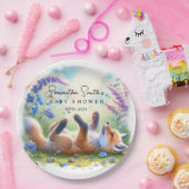 かわいいウッドランドベビーキツネベビーシャワー ペーパープレート (パーティー)