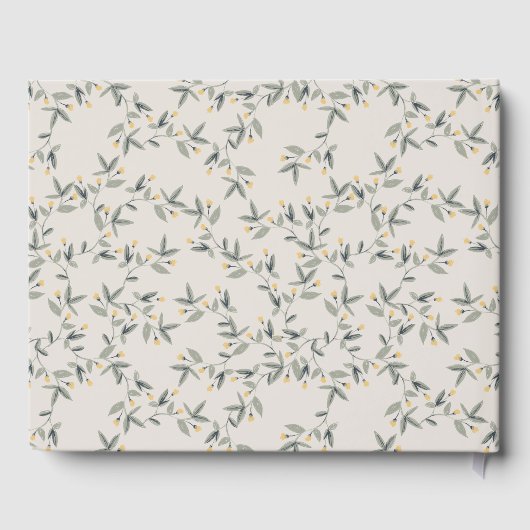 かわいいウッドランドベビーゾウ葉ベビーシャワー ゲストブック (裏面)