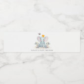 かわいいウッドランドベビーゾウ葉ベビーシャワー ペットボトルラベル (シングルラベル)