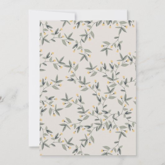 かわいいウッドランドライオンの葉ベビーシャワー招待状 サンキューカード (裏面)