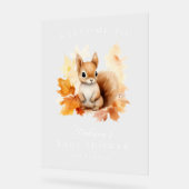 かわいいウッドランドリス赤ちゃんシャワーへようこそ アクリルサイン (傾斜)