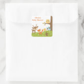 かわいいウッドランド動物のステッカー スクエアシール (バッグ)