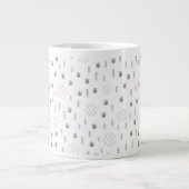 かわいいウッドランド動物のトラックパターン ジャンボコーヒーマグカップ (正面)