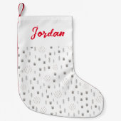 かわいいウッドランド動物のトラックパターン スモールクリスマスストッキング (正面)