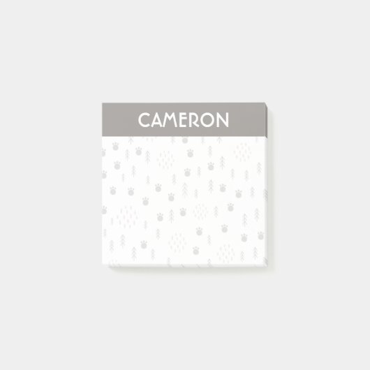 かわいいウッドランド動物のトラックパターン ポストイット (正面)