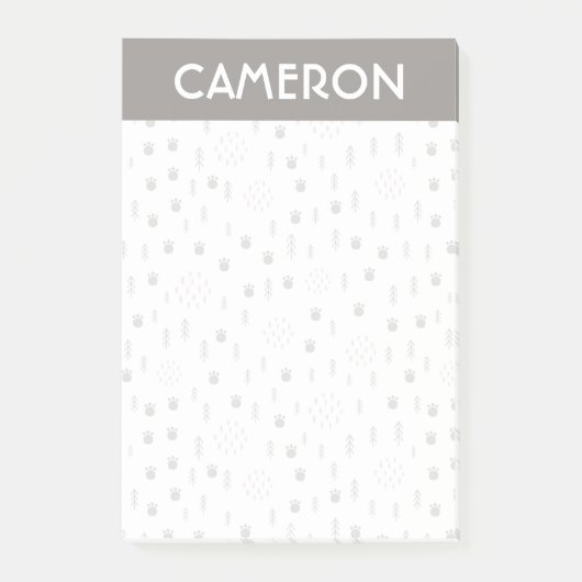 かわいいウッドランド動物のトラックパターン ポストイット (正面)