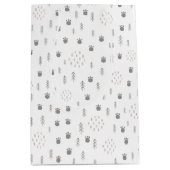 かわいいウッドランド動物のトラックパターン ミディアムペーパーバッグ (正面)