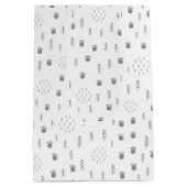 かわいいウッドランド動物のトラックパターン ミディアムペーパーバッグ (裏面)