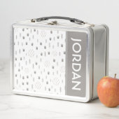 かわいいウッドランド動物のトラックパターン メタルランチボックス (インサイチュ)