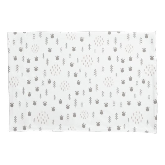 かわいいウッドランド動物のトラックパターン 枕カバー (正面)