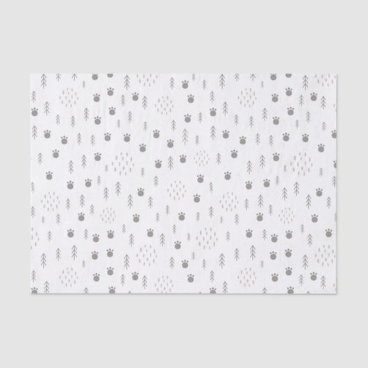 かわいいウッドランド動物のトラックパターン 薄葉紙 (正面)