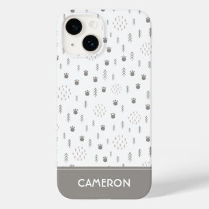 かわいいウッドランド動物のトラックパターン Case-Mate iPhone 14ケース