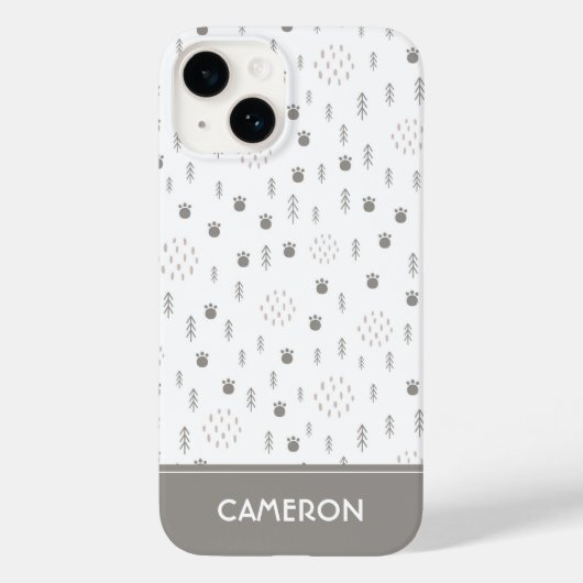 かわいいウッドランド動物のトラックパターン Case-Mate iPhoneケース (裏面)