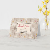 かわいいウッドランド動物の北欧パターンありがとう カード (黄色い花)