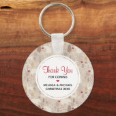 かわいいウッドランド動物の北欧パターンありがとう キーホルダー (正面)