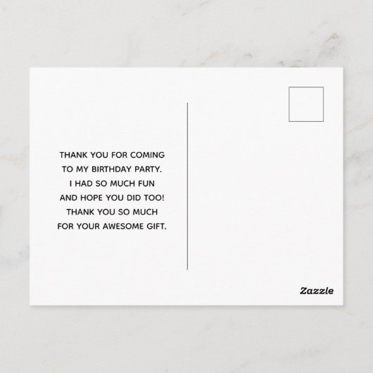 かわいいウッドランド動物の北欧パターンありがとう ポストカード (裏面)