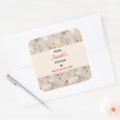 かわいいウッドランド動物の北欧パターンキッチン スクエアシール (封筒)