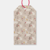 かわいいウッドランド動物の北欧パターン誕生日 ギフトタグ (裏面)