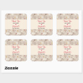 かわいいウッドランド動物の北欧パターン誕生日 スクエアシール (シート)