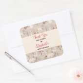 かわいいウッドランド動物の北欧パターン誕生日 スクエアシール (封筒)