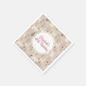 かわいいウッドランド動物の北欧パターン誕生日 スタンダードカクテルナプキン (角)