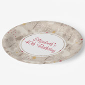 かわいいウッドランド動物の北欧パターン誕生日 ペーパープレート (アングル)