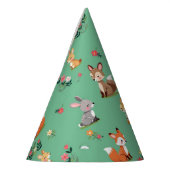 かわいいウッドランド動物の子ども誕生日 パーティーハット (左)