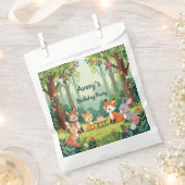 かわいいウッドランド動物の子ども誕生日 フェイバーバッグ (クリップ留めされた状態)