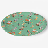 かわいいウッドランド動物の子ども誕生日 ペーパープレート (アングル)