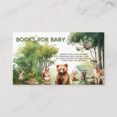 かわいいウッドランド動物の本をベビー エンクロージャーカード (正面)