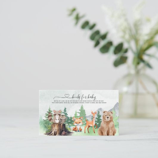 かわいいウッドランド動物の本をベビー エンクロージャーカード (スタンド正面)