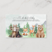 かわいいウッドランド動物の本をベビー エンクロージャーカード (正面)
