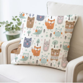 かわいいウッドランド動物の枕、赤ちゃんシャワーの贈り物 クッション