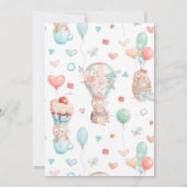 かわいいウッドランド動物の水彩誕生日for Girl 招待状 (裏面)